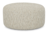 Made in Canada Customizable Sofa Lab Round 38" Fabric Ottoman – Rust Accent Fabric | Pouf courbé personnalisable de Sofa Lab de 38 po fabriqué au Canada en tissu - tissu décoratif Rust