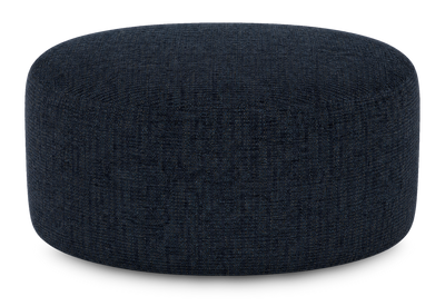 Made in Canada Customizable Sofa Lab Round 38" Fabric Ottoman – Chenille Pacific | Pouf courbé personnalisable de Sofa Lab de 38 po fabriqué au Canada en tissu - Chenille Pacific