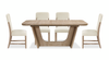 Sasha 5pc Extension Dining Set with Table & 4 Chairs, 82-94"W - Taupe & Natural Oak Brown | Ensemble de salle à manger Sasha 5 pièces avec table, rallonge de 82 po à 94 po (L) et 4 chaises - taupe et brun chêne naturel