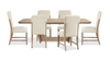 Sasha 7pc Extension Dining Set with Table & 6 Chairs, 82-94"W - Taupe & Natural Oak Brown | Ensemble de salle à manger Sasha 5 pièces avec table, rallonge de 82 po à 94 po (L) et 7 chaises - taupe et brun chêne naturel