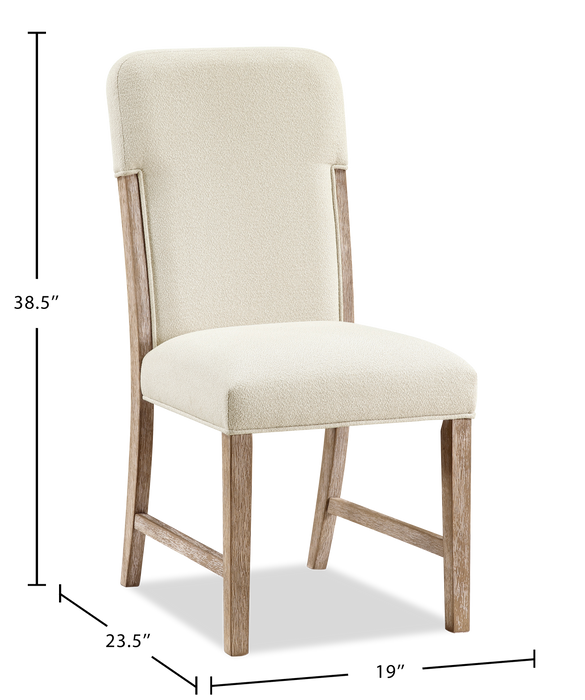 Sasha 7pc Extension Dining Set with Table & 6 Chairs, 82-94\"W - Taupe & Natural Oak Brown