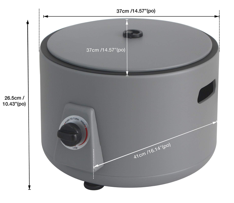 Sol Portable Fire Pit, 16\"W, 60,000 BTU, Propane, Metal - Grey