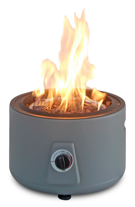 Sol Portable Fire Pit, 16\"W, 60,000 BTU, Propane, Metal - Grey