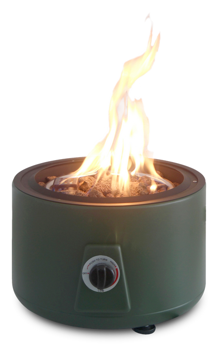 Sol Portable Fire Pit, 15\"W, 60,000 BTU, Propane, Metal - Green 