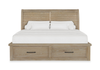 Sonoma Platform Storage Bed with Headboard & Frame, Light Brown - King Size | Lit plateforme de rangement Sonoma avec tête de lit et cadre de lit, brun clair - format très grand lit