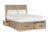 Sonoma Platform Storage Bed with Headboard & Frame, Light Brown - Queen Size | Lit plateforme de rangement Sonoma avec tête de lit et cadre de lit, brun clair - format grand lit