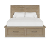 Sonoma Platform Storage Bed with Headboard & Frame, Light Brown - Queen Size | Lit plateforme de rangement Sonoma avec tête de lit et cadre de lit, brun clair - format grand lit