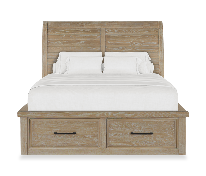Sonoma Platform Storage Bed with Headboard & Frame, Light Brown - Queen Size