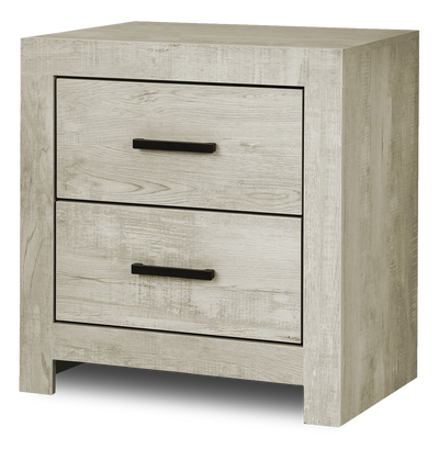 Soren Bedside 2-Drawer Nightstand, 22"W x 24"H - Bleached Oak | Table de nuit Soren de 22 po (L) x 24 po (H) à 2 tiroirs - chêne blanchi