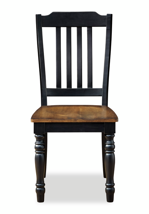 Stella Dining Chair, Wood, Slat Back - Black/Brown