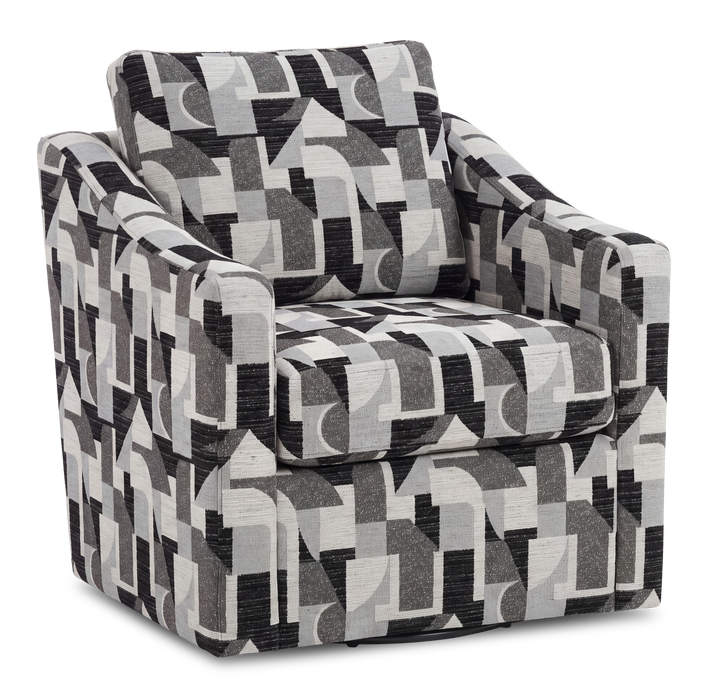 Made in Canada Sofa Lab Customizable Swivel 32\" Fabric Accent Chair – Onyx Accent Fabric 