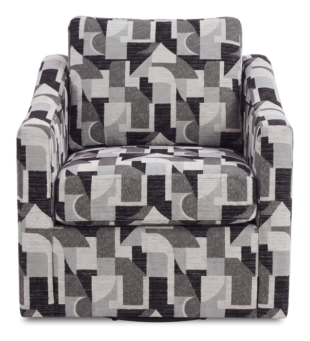 Made in Canada Sofa Lab Customizable Swivel 32\" Fabric Accent Chair – Onyx Accent Fabric 