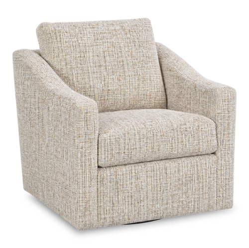 Made in Canada Sofa Lab Customizable Swivel 32" Fabric Accent Chair – Rust Accent Fabric  
