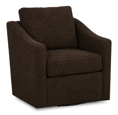 Made in Canada Sofa Lab Customizable Swivel 32" Fabric Accent Chair – Teddy Walnut | Fauteuil d’appoint pivotant personnalisable de Sofa Lab de 32 po fabriqué au Canada en tissu - Teddy Walnut