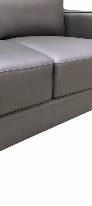 Sydney 54” Sofa Leather-Look Fabric Loveseat with Removable Back Cushions - Black