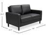 Sydney 54” Sofa Leather-Look Fabric Loveseat with Removable Back Cushions - Black | Causeuse Sydney de 54 po en tissu d’apparence cuir avec coussins de dossier amovibles - noire