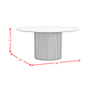 Sylvie 38” Modern Round Coffee Table with Marble Look Top – Dark Brown  | Table à café ronde moderne Sylvie de 38 po avec dessus en imitation de marbre - brun foncé