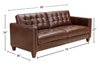 Theo 85" Top-Grain Genuine Leather Sofa with Removable Back Cushion and Wood Feet – Burgundy | Sofa Theo de 85 po en cuir véritable de qualité supérieure avec coussin de dossier amovible et pattes en bois - bourgogne