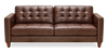 Theo 85" Top-Grain Genuine Leather Sofa with Removable Back Cushion and Wood Feet – Burgundy | Sofa Theo de 85 po en cuir véritable de qualité supérieure avec coussin de dossier amovible et pattes en bois - bourgogne