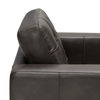 Theo 37" Top-Grain Genuine Leather Chair with Removable Back Cushion and Wood Feet – Grey | Fauteuil Theo de 37 po en cuir véritable de qualité supérieure avec coussin de dossier amovible et pattes en bois - gris