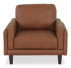 Chateau d’Ax Venice 39\" 100% Genuine Leather Accent Chair – Light Brown 