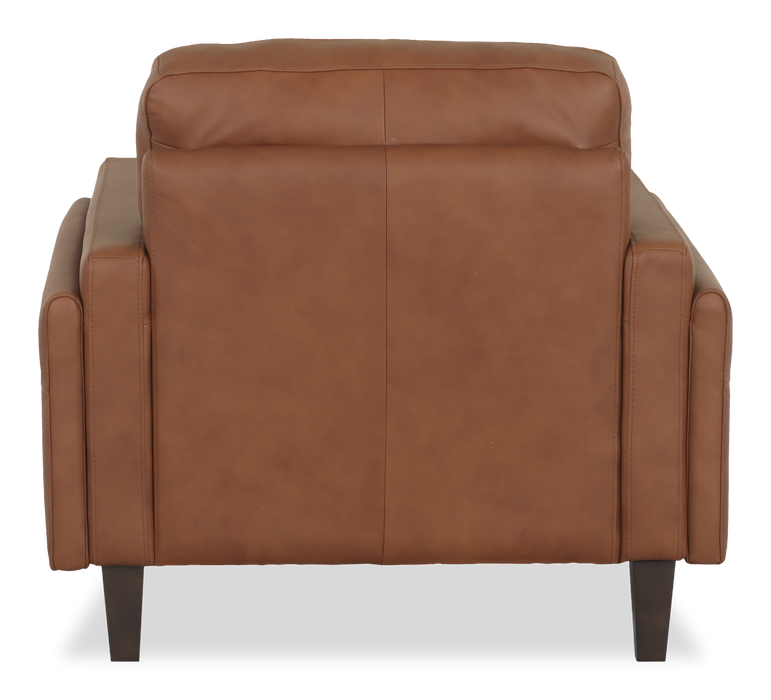 Chateau d’Ax Venice 39\" 100% Genuine Leather Accent Chair – Light Brown 