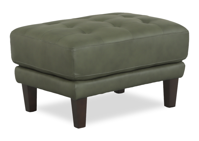 Chateau d’Ax Venice 30\" 100% Genuine Leather Ottoman – Green 