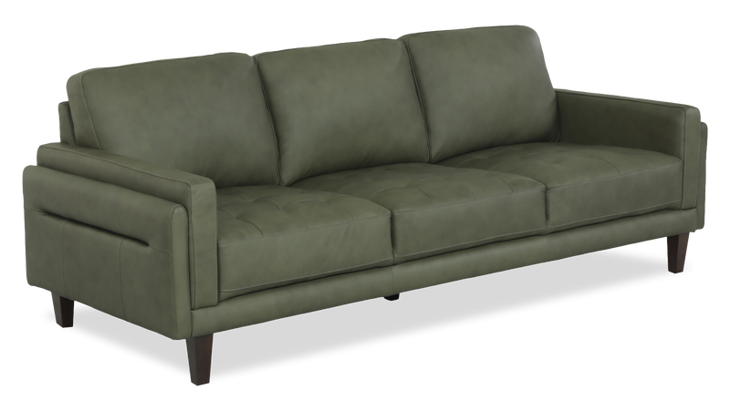 Chateau d’Ax Venice 91\" 100% Genuine Leather Sofa – Green