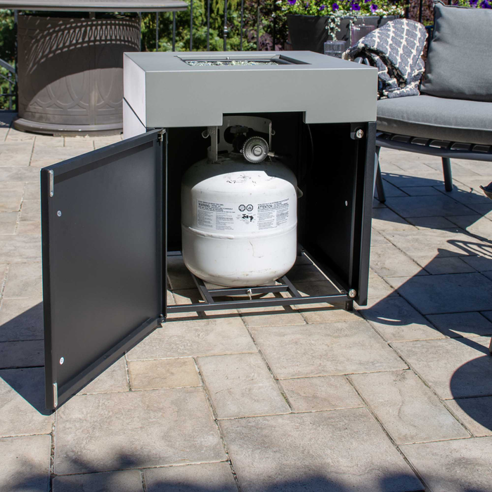 Vesta Fire Pit Table, 22\"W, 37,000 BTU, Propane, Metal