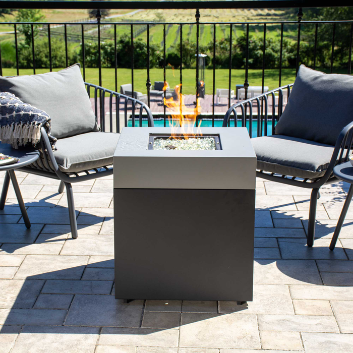 Vesta Fire Pit Table, 22\"W, 37,000 BTU, Propane, Metal