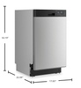 Whirlpool 18" 48 dBA Front Control with Triple Spray Arms Dishwasher - Stainless Steel - WDFS5118SS | Lave-vaisselle Whirlpool de 18 po et de 48 dBA avec commandes à l’avant et bras gicleurs triples - acier inoxydable - WDFS5118SS