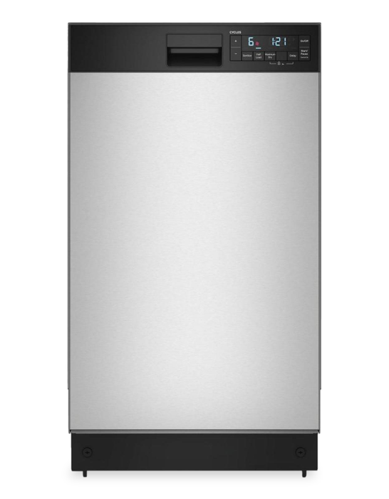 Whirlpool 18\" 48 dBA Front Control with Triple Spray Arms Dishwasher - Stainless Steel - WDFS5118SS