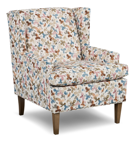 Made in Canada Sofa Lab Customizable Wingback 30" Fabric Accent Chair – Rose Accent Fabric  