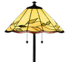 Wisteria 18" Fallhouse Tiffany Floor Lamp with Amber Shade – Antique Bronze | Lampe à pied de style Tiffany Fallhouse de Wisteria de 18 po avec abat-jour ambré - bronze antique