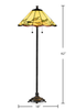 Wisteria 18" Fallhouse Tiffany Floor Lamp with Amber Shade – Antique Bronze | Lampe à pied de style Tiffany Fallhouse de Wisteria de 18 po avec abat-jour ambré - bronze antique