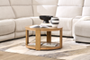 Declan 31.5" Modern Round Coffee Table with casters – Natural Wood  | Table à café ronde moderne Declan de 31,5 po avec roulettes - bois naturel