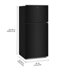 Whirlpool 28" 14 Cu. Ft. Wide Top Freezer Refrigerator – Black - WRTX3314TB | Réfrigérateur Whirlpool large de 14 pi3 et de 28 po à congélateur supérieur - noir - WRTX3314TB