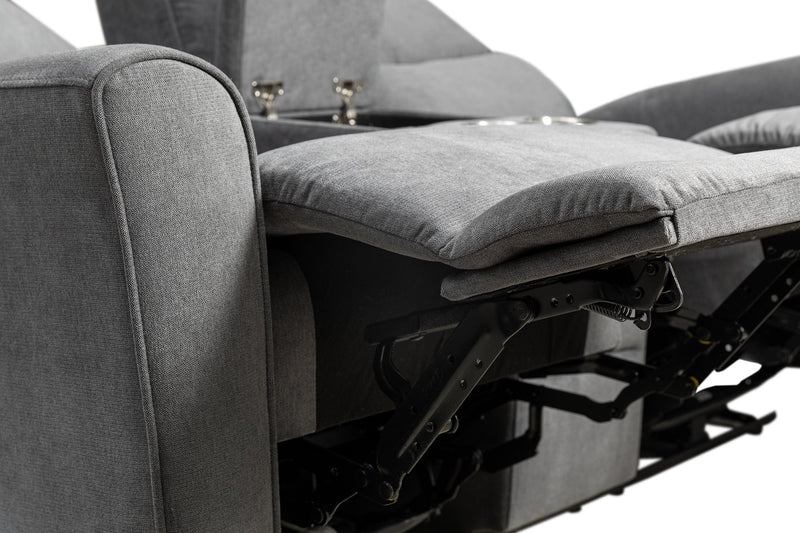 Quest 73\" Chenille Fabric Power Reclining Loveseat - Grey