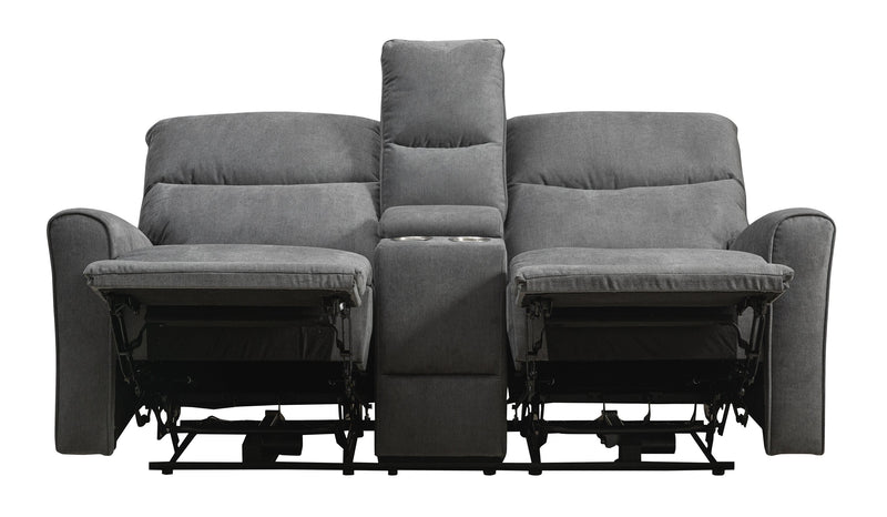 Quest 73\" Chenille Fabric Power Reclining Loveseat - Grey