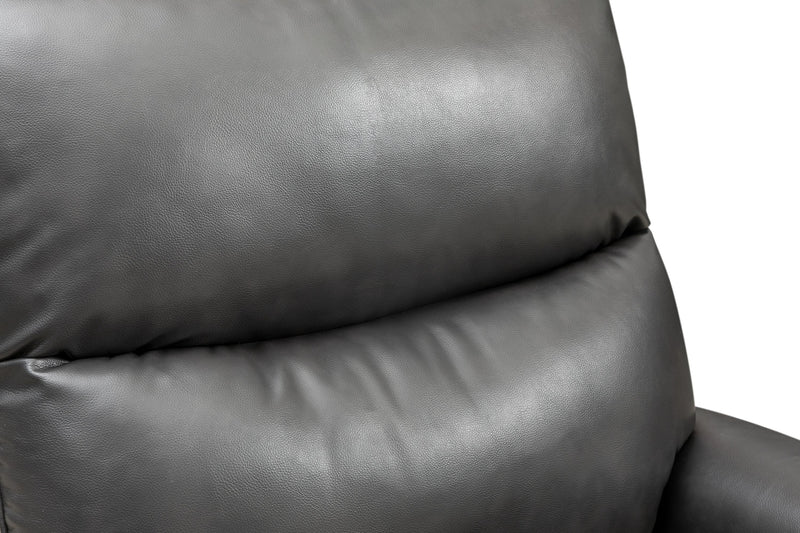 Quest 36.5\" Leather-Look Fabric Power Reclining Chair - Grey