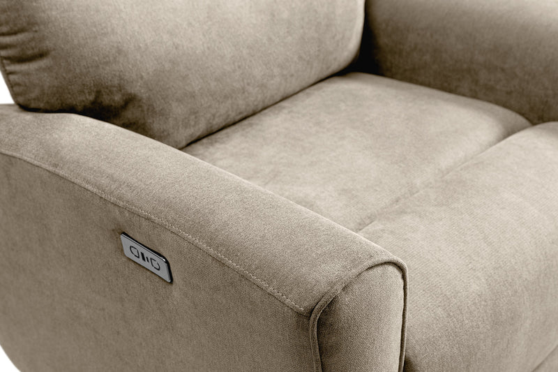 Quest 36.5\" Chenille Fabric Power Reclining Chair - Cobblestone
