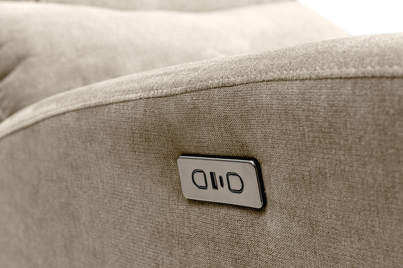 Quest 36.5\" Chenille Fabric Power Reclining Chair - Cobblestone