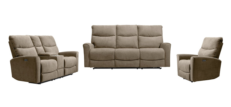 Quest 36.5\" Chenille Fabric Power Reclining Chair - Cobblestone