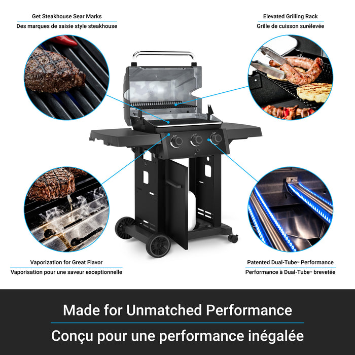 Broil King Royal 320 Shadow 3-Burner 30,000-BTU Natural Gas BBQ - 824157 Grill