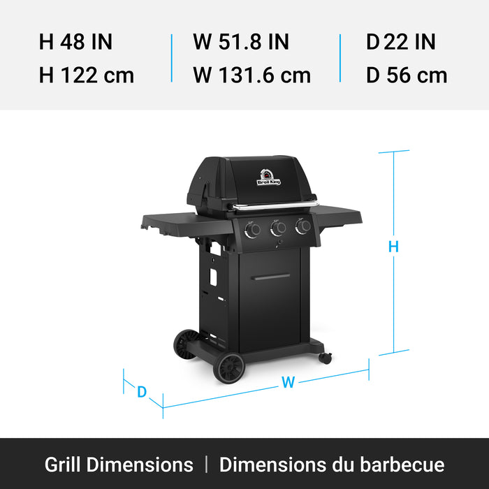 Broil King Royal 320 Shadow 3-Burner 30,000-BTU Natural Gas BBQ - 824157 Grill