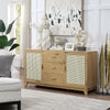 Manhattan Comfort Sheridan 59.05” Modern Cane Sideboard with Adjustable Shelves - Natural|Desserte moderne Sheridan de Manhattan Comfort de 59,05 po avec roseau et tablettes réglables - naturelle