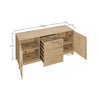 Manhattan Comfort Sheridan 59.05” Modern Cane Sideboard with Adjustable Shelves - Natural|Desserte moderne Sheridan de Manhattan Comfort de 59,05 po avec roseau et tablettes réglables - naturelle