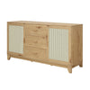 Manhattan Comfort Sheridan 59.05” Modern Cane Sideboard with Adjustable Shelves - Natural|Desserte moderne Sheridan de Manhattan Comfort de 59,05 po avec roseau et tablettes réglables - naturelle