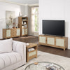 Manhattan Comfort Sheridan 59.05” Modern Cane Sideboard with Adjustable Shelves - Natural|Desserte moderne Sheridan de Manhattan Comfort de 59,05 po avec roseau et tablettes réglables - naturelle