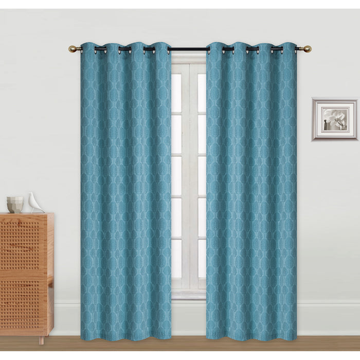 Jacquard Panel Tree Blue 84\" - Set of 2